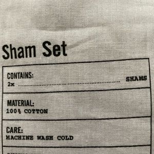 Grey Shams (100 percent cotton ) from Urban Outfitters